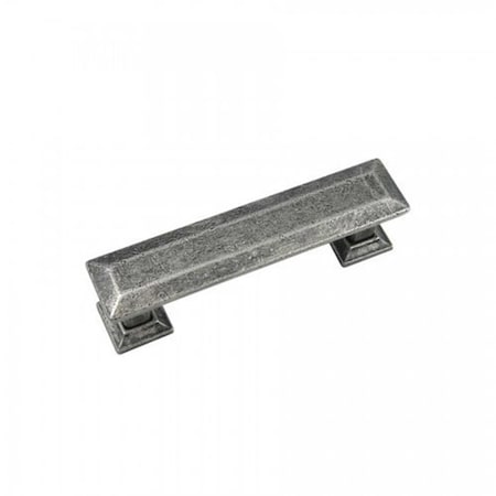 Strategic Brands 3 in. Distressed Pewter Poise Cabinet Pull with Back Plate 83664